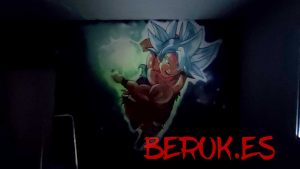 Goku Graffiti Luz Oscuridad Fluor Poltergeist 300x100000